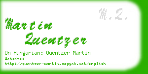 martin quentzer business card